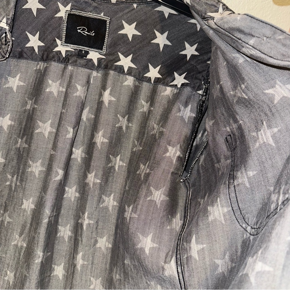 Rails Button Up Shirt with Stars in Grey - Picture 8 of 10
